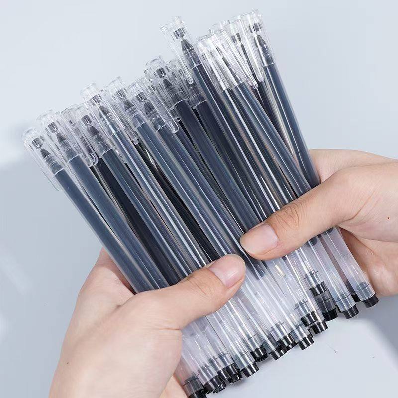 10支大容量中性笔巨能写全针管笔黑红蓝0.5学生碳素笔签字笔办公