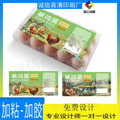 定制草鸡蛋pp合成材质烫金标签虫草蛋异形包装盒初生蛋吊牌印刷标