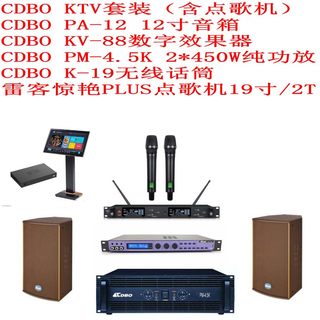 CDBO 12寸专业KTV音响套装 音箱功放效果器无线话筒点歌机卡拉OK