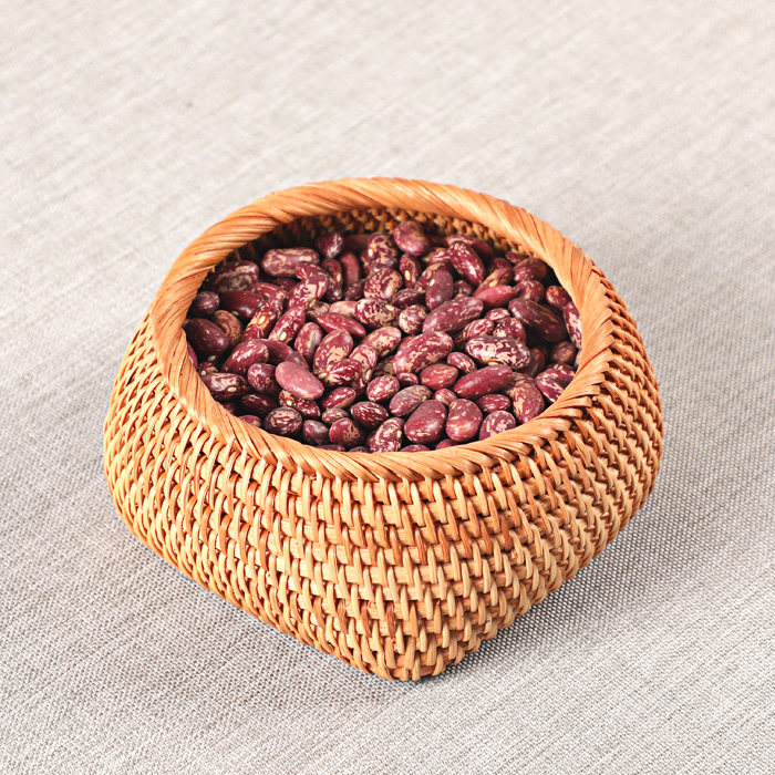 越南藤编茶筒 零食收纳筐茶具收纳盒零配件 小沱茶普洱茶道茶点盘