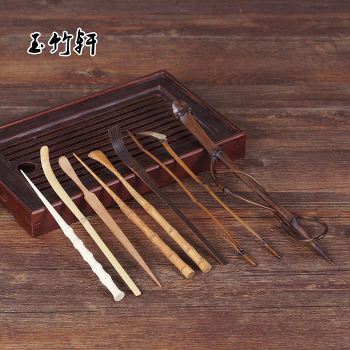 纯手工老竹茶针茶勺 竹雕茶拨茶扒茶道套件零配件 中式茶具六君子