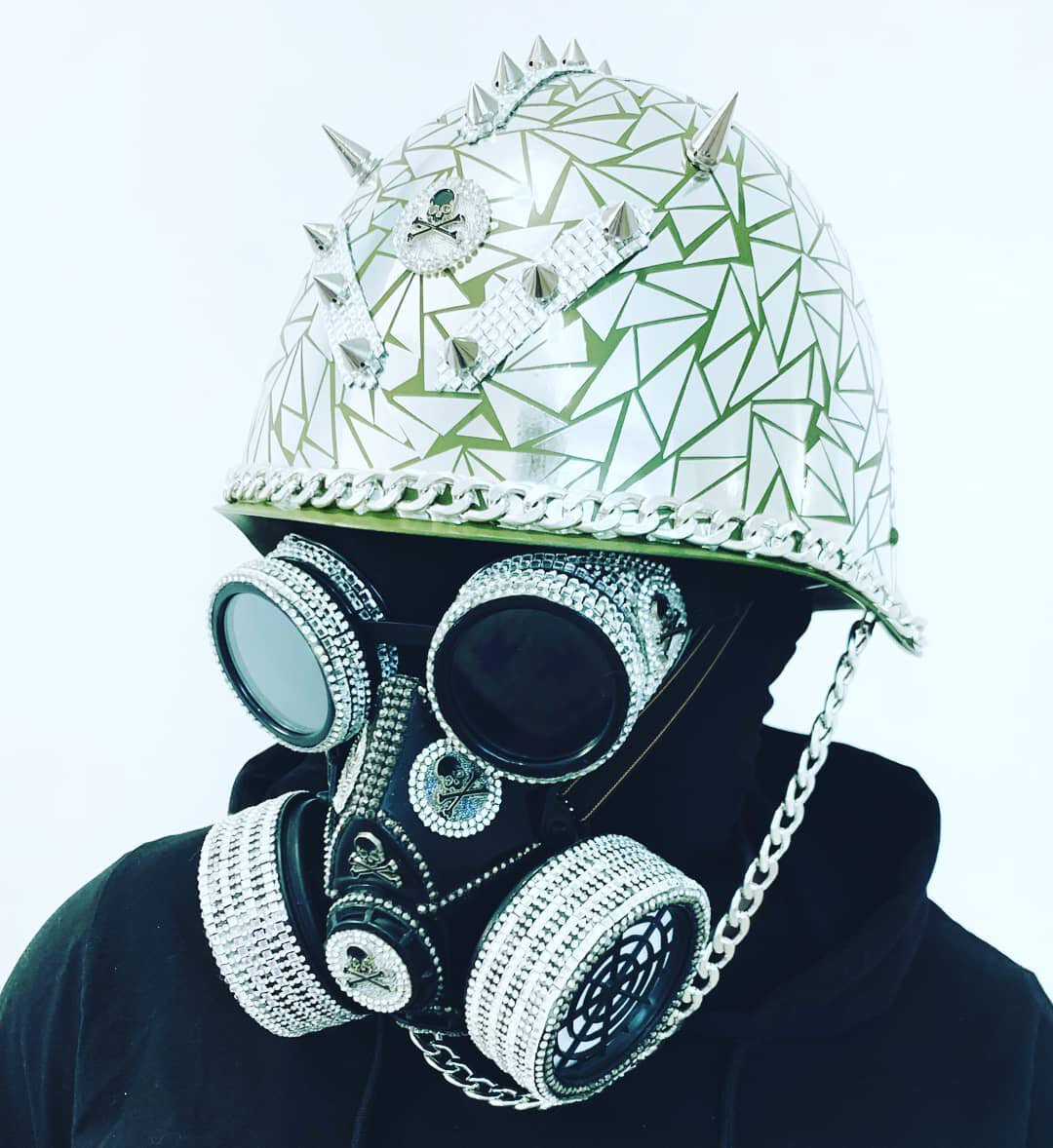 夜店演出服未来科幻眼镜炫酷反光头饰面具护目镜酒吧GOGO造型道具