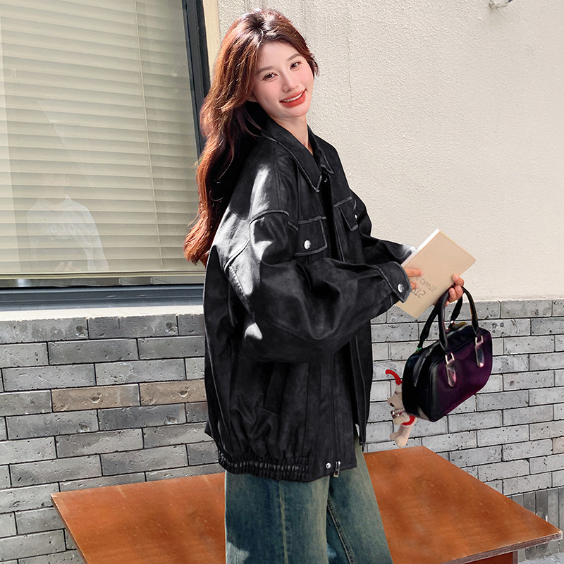 新款226-22667P175K238擦色皮衣加绒款P215K298,女装皮衣,2C226