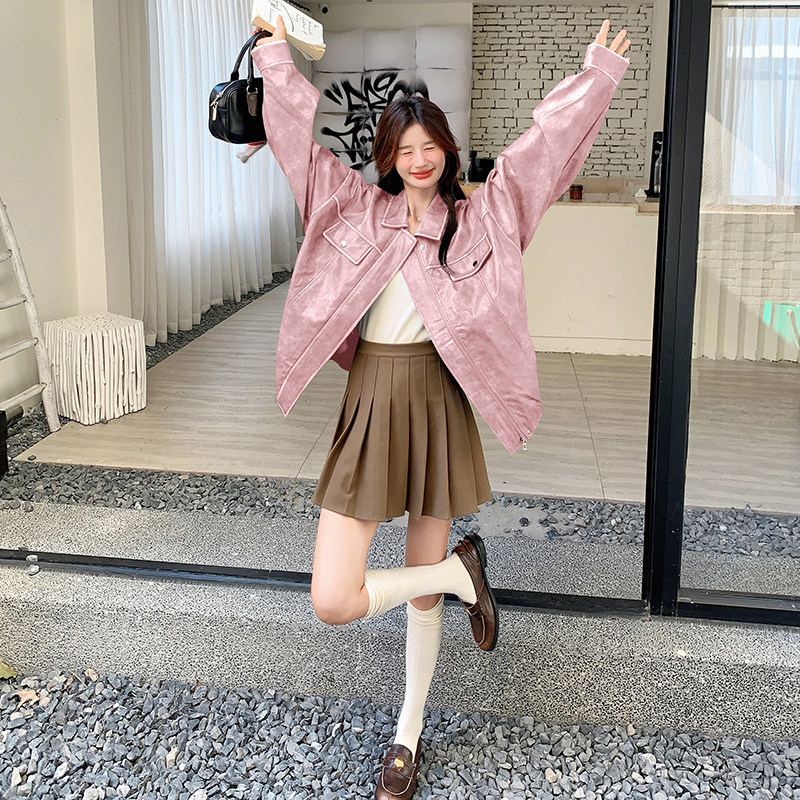新款226-22667P175K238擦色皮衣加绒款P215K298,女装皮衣,2C226