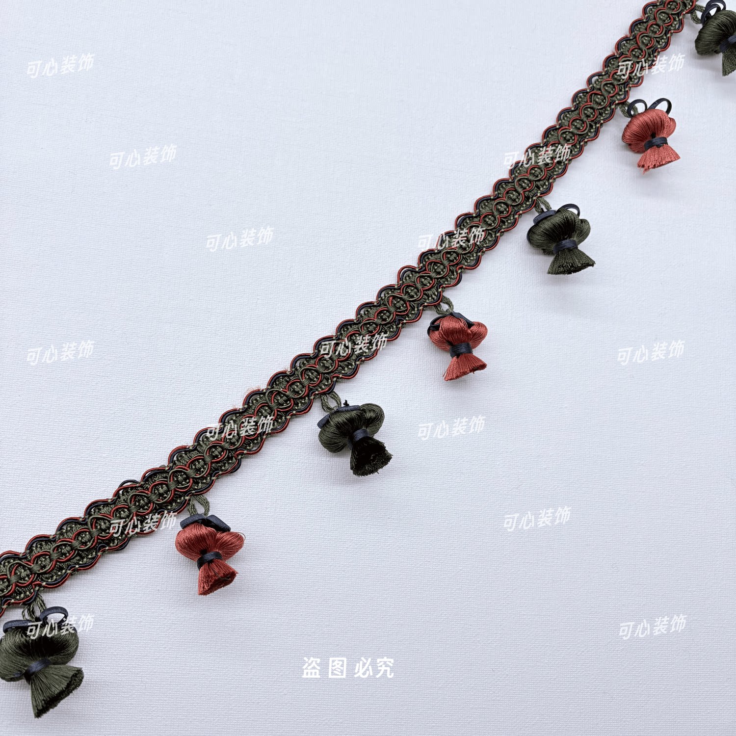 美式复古手工木珠流苏花边