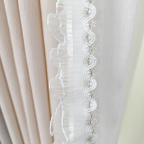 窗帘花边温柔奶油风欧根纱侧拼窗纱蕾丝水溶幔头家居布艺装饰辅料