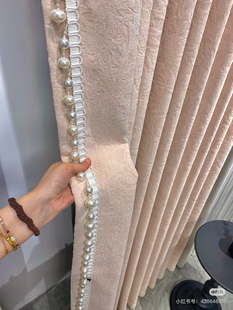 新品窗帘花边法式风白色珍珠吊穗花边装饰立边拼接家纺辅料