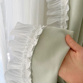 蕾丝花边褶皱布艺帘头侧边装 饰服装 领口裙边荷叶边窗帘拼接