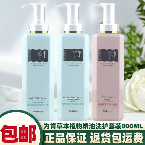 为肯草本洗发水露植物精油滋润烫染去屑清爽润发保湿霜护发素套装