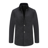AB201邦纳换季 断码 清仓秋冬男简约休闲深灰色立领50％羊毛呢大衣