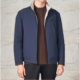 H1215佛伦断码清仓秋冬薄款男士时尚简约双面穿白鸭绒防水羽绒服