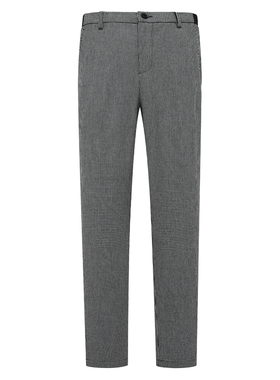 CA411卡换季断码清仓秋季男士简约千鸟格灰色小直筒商务休闲长裤