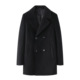 断码 清仓秋季 款 外贸换季 男西装 领双排扣53%绵羊毛黑色呢大衣R054