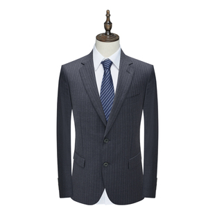 灰色条纹130 SF200圣换季 职业装 清仓男士 S羊毛意大利面料西服 断码