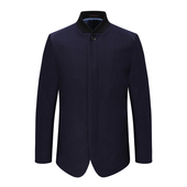 清仓秋冬男士 YW297诺丁换季 断码 保暖立领深蓝色77.9％羊毛呢大衣