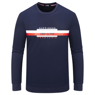 RN19瑞诺换季断码清仓秋季款男士时尚休闲圆领字母印花长袖T恤衫