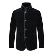 SL112仕东断码 清仓秋冬薄款 中年男立领舒适绒面保暖百搭黑色棉衣