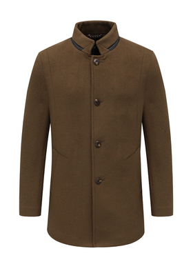 KL142凯LAI换季断码清仓冬季男士时尚商务休闲驼色立领羊毛呢大衣