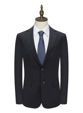 B1569鸟断码清仓春秋款男士73.7％绵羊毛黑色两粒扣商务职业西装