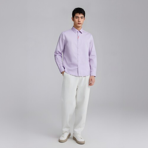 商务绅士长袖衬衫粉色职业装