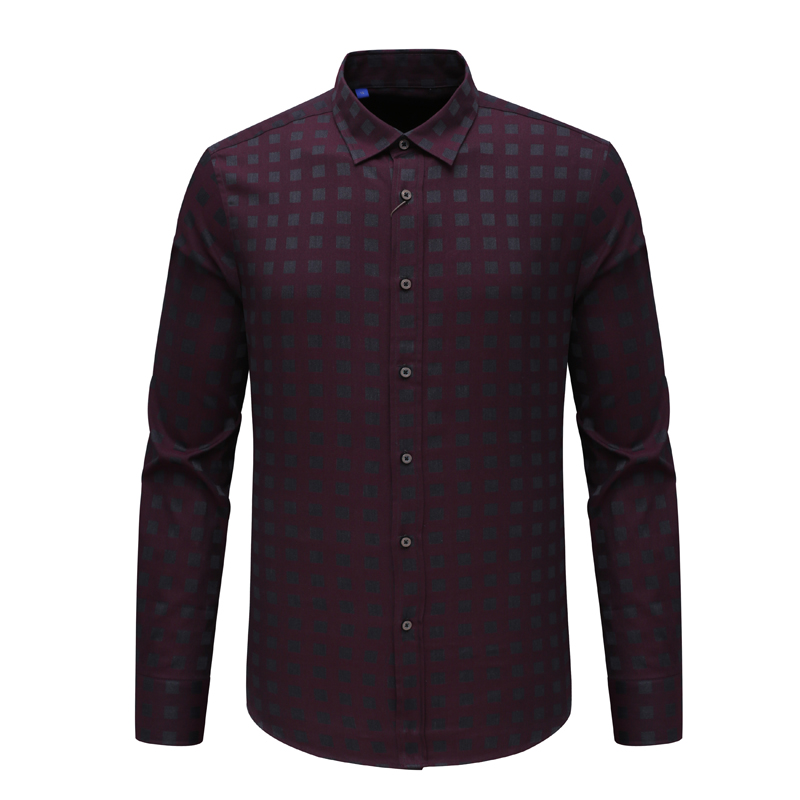 商务休闲73.5％棉长袖衬衫