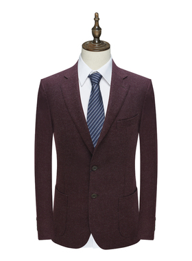 SF382路断码清仓春秋款男士红色羊毛诺悠翩雅面料两粒扣商务西服