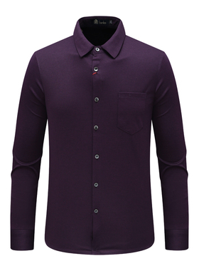 AB1519邦纳断码清仓春秋款男士商务上班绅士职业装深紫色长袖衬衫