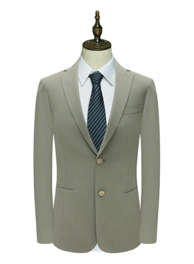 B1589鸟断码清仓春秋款男士职业装商务休闲浅绿色两粒扣西服外套