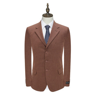 商务职业装 男士 暗红色三粒扣双开衩羊毛西服 清仓春秋款 PL93皮断码