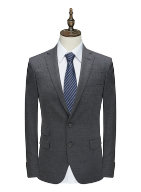 U146雅换季断码清仓春秋男士上班正装深灰色69.3％羊毛两粒扣西服