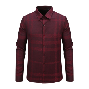 款 男士 49.8％羊毛暗格纹职业装 Y1298路换季 衬衫 清仓秋季 长袖 断码