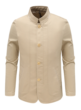 DS145佛L帝N换季断码清仓秋季款男士商务休闲立领全棉夹克衫外套