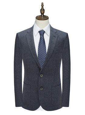 MY452美断码清仓春秋款男士商务正装深蓝色50％羊毛两粒扣单西服