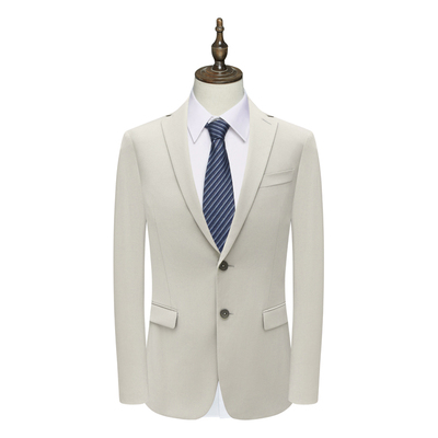 绅士浅褐色两粒扣后中开衩单西装