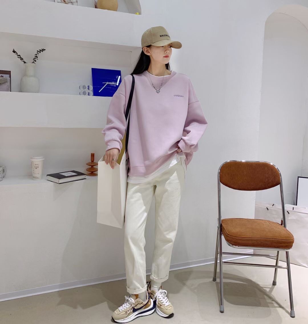 复合宽松纯棉复合休闲前后刺绣