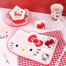 五和儿童餐具凯蒂猫分格防摔防烫碗勺套装宝宝碗餐盘筷子卡通家用