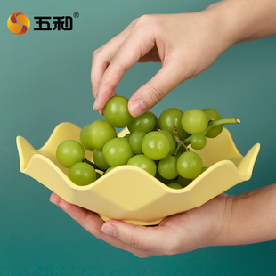五和花型水果盘家用客厅茶几零食干果盘糖果盘乔迁新居高档北欧风