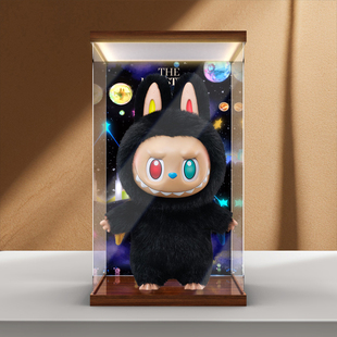川帝适用泡泡玛特The monsters 10周年 zimomo搪胶大娃灯箱展示盒