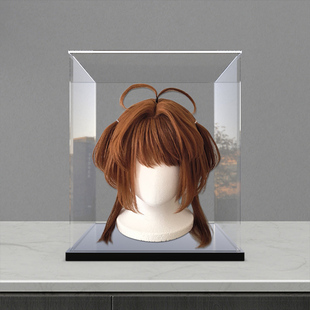 cosplay二次元假发头模展示盒兽装头模防尘罩亚克力毛娘打包收纳