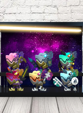 WASATOY变色龙盲盒梦想新大陆潮玩手办场景展示盒网红摆件防尘罩