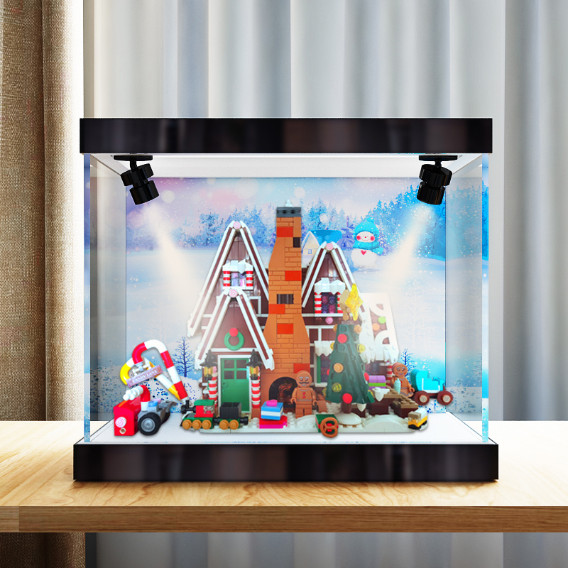 亚克力展示盒适用乐高10267姜饼屋积木模型防尘罩收纳透明罩盒子