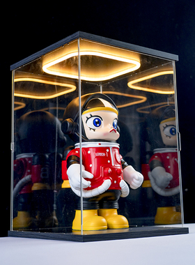 多尺寸带灯亚克力可开门展示盒手办盲盒高达模型收纳防尘罩