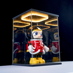 多尺寸带灯亚克力可开门展示盒手办盲盒高达模型收纳防尘罩