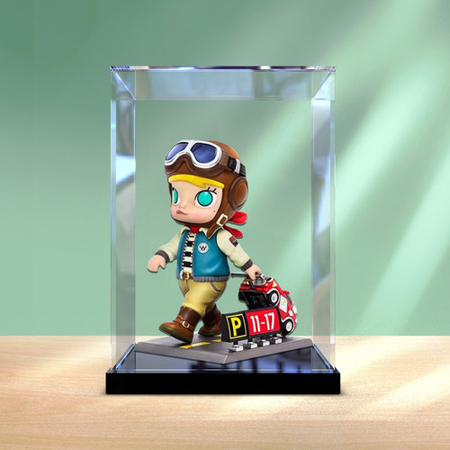 亚克力防尘罩泡泡玛特Molly旅行者手办模型潮玩收纳透明展示盒