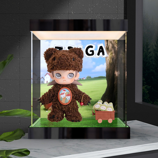 高透明灯箱亚克力展示盒适用POPMART Zsiga 向往的地方 可动人偶