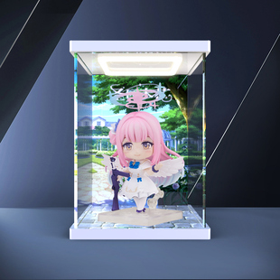 适用GSC 粘土人 圣园未花 蔚蓝档案手办收纳盒亚克力回形灯展示盒