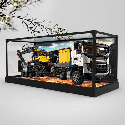 适用42175 沃尔沃卡车和绿色动力挖掘机模型罩防尘柜亚克力展示盒