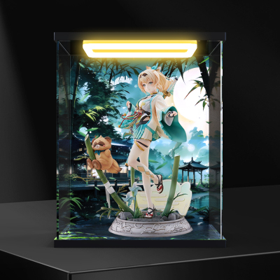适用Claynel hololive 风真伊吕波手办灯光款高透明亚克力展示盒