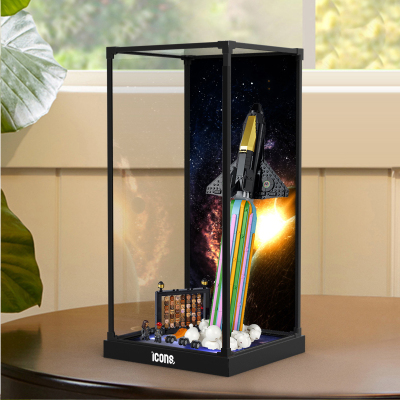 适用le高 ICONS系列 10391 跨月狂欢拼装积木亚克力合金框展示盒