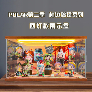 展示盒适用POLAR第二季 林边秘径系列手办盲盒带灯光场景盒亚克力